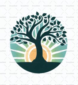 Baumsilhouette und Sonne